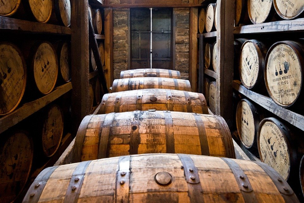 Distillery Barrels, Wooden Kegs, Bourbon, Whiskey