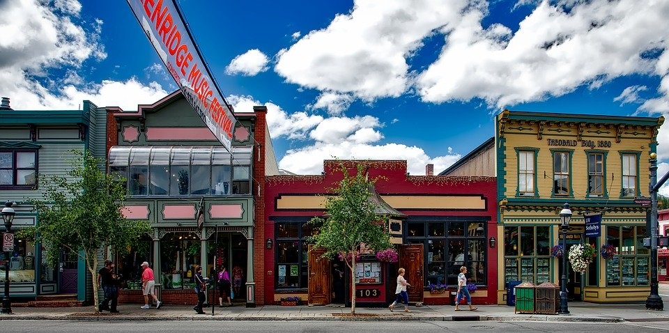 Breckenridge, Colorado, Town, City, Panorama, Sky